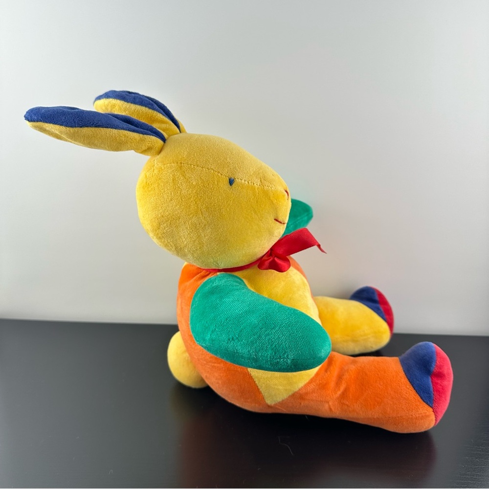 Vintage 90s Primary Colors Velour Bunny Rabbit Plush Stuffed Animal 17” - Picture 3 of 4